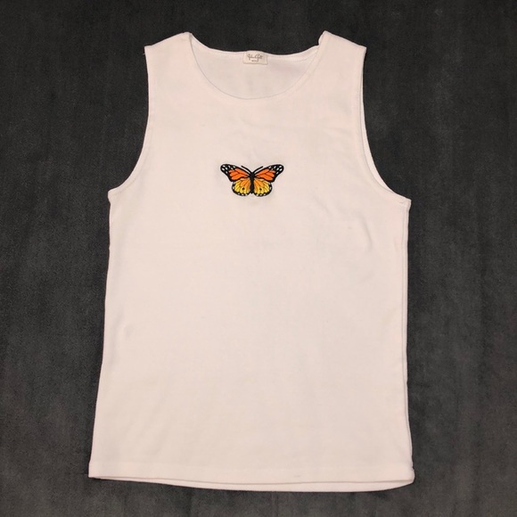 John Galt Butterfly Tank Top - White - Picture 4 of 8